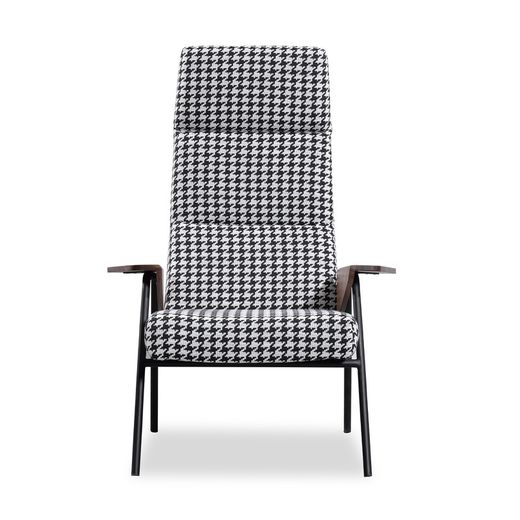 RIBE | Gestoffeerde fauteuil met pied-de-poule print 83 x 87 x 114 cm