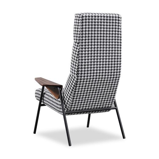 RIBE | Gestoffeerde fauteuil met pied-de-poule print 83 x 87 x 114 cm