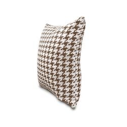 RIBE | Bruin en wit kussen met pied-de-poule print 45 x 45 cm