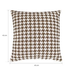 RIBE | Bruin en wit kussen met pied-de-poule print 45 x 45 cm