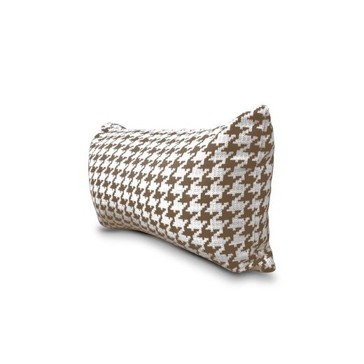 RIBE | Coussin imprimé pied de poule marron et blanc 55 x 30 cm