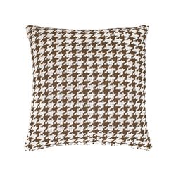 RIBE | Housse de coussin imprimé pied de poule marron et blanc (45 x 45 cm)