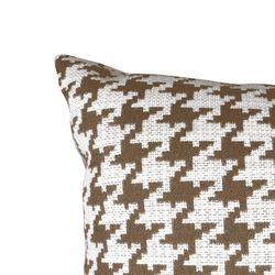 RIBE | Housse de coussin imprimé pied de poule marron et blanc (45 x 45 cm)