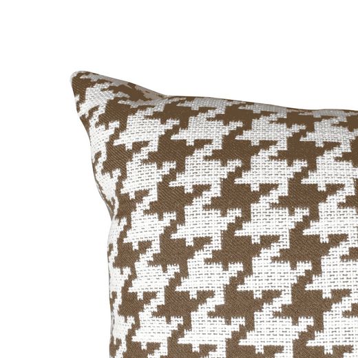 RIBE | Housse de coussin imprimé pied de poule marron et blanc (45 x 45 cm)