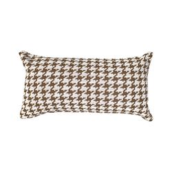 Pack of white and brown houndstooth cushion covers, 2 pieces