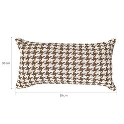 Pack of white and brown houndstooth cushion covers, 2 pieces