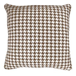 RIBE | Housse de coussin imprimé pied de poule marron et blanc 60 x 60 cm