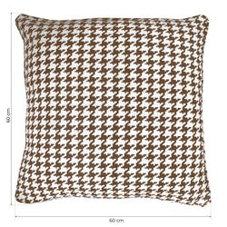 RIBE | Housse de coussin imprimé pied de poule marron et blanc 60 x 60 cm