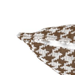 RIBE | Housse de coussin imprimé pied de poule marron et blanc 60 x 60 cm