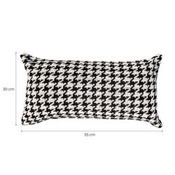 RIBE | Housse de coussin imprimé pied-de-poule noir et blanc 55 x 30 cm