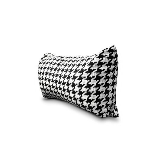 RIBE | Housse de coussin imprimé pied-de-poule noir et blanc 55 x 30 cm