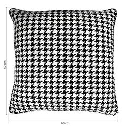 RIBE | Housse de coussin imprimé pied-de-poule noir et blanc 60 x 60 cm