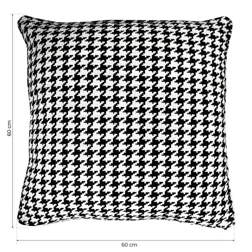 RIBE | Housse de coussin imprimé pied-de-poule noir et blanc 60 x 60 cm