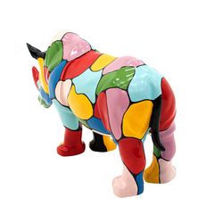 Figura decorativa Rinoceronte in Polyresin L
