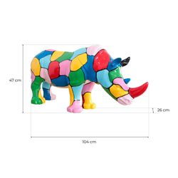 Decorative figure Rhinoceros in Polyresin L