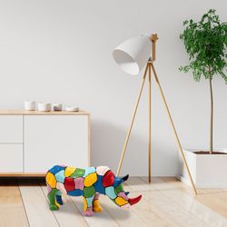 Decorative figure Rhinoceros in Polyresin L
