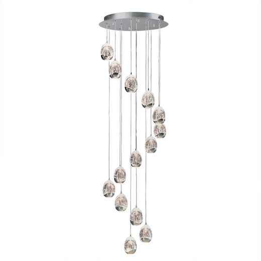 Lámpara de techo ROCIO cromo con luz LED altura regulable 50x170 cm