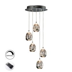 ROCIO-Chrome Ceiling Lamp with Dimmable LED Light, 30 x 80 cm