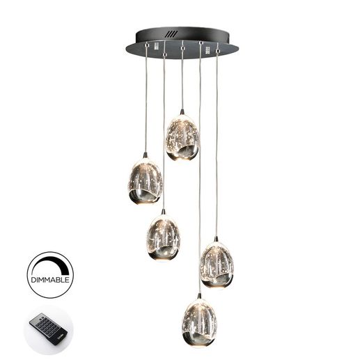 ROCIO-Plafonnier LED Dimable Chrome, 30 x 80 cm