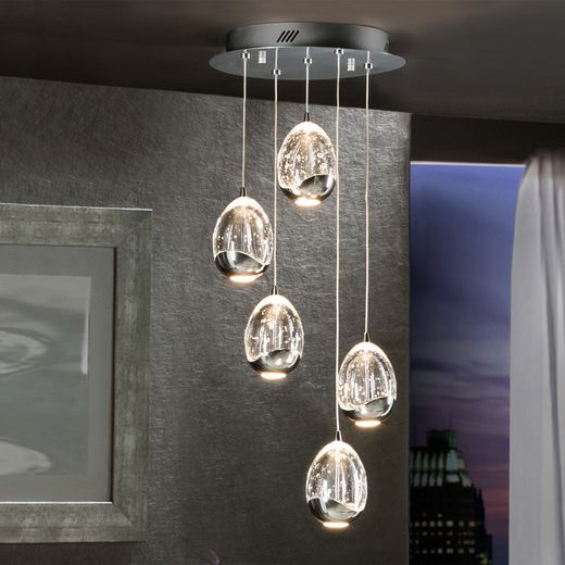 ROCIO-Plafonnier LED Dimable Chrome, 30 x 80 cm