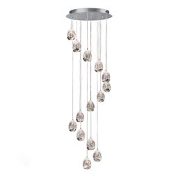 Lámpara de techo ROCIO de cromo con Luz LED y altura regulable con mando, 50x170 cm