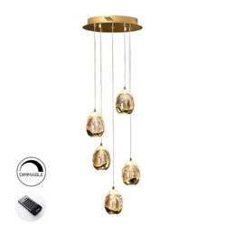 ROCIO-Gold Ceiling Lamp with Dimmable LED Light, 30 x 80 cm