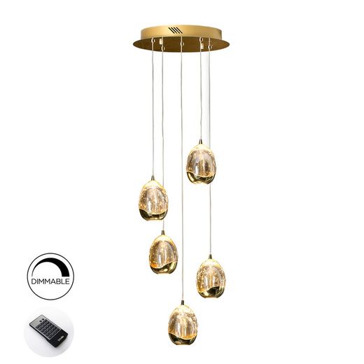 ROCIO-Plafonnier LED Dimable Gold, 30 x 80 cm