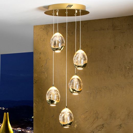 ROCIO-Plafonnier LED Dimable Gold, 30 x 80 cm