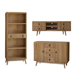 Hall complet en bois de Paulownia, 3 pièces