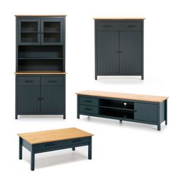 Wohnzimmer komplett Miranda Blue, 4 Stück