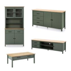 Miranda kompletna do salonu w kolorze zielonym, 4 sztuki