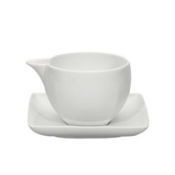 Porcelanowy sos Carré White ze spodkiem, 14,9x0x7,7 cm