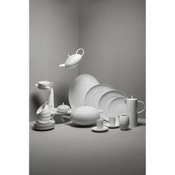 Ornament porcelain sauce boat with saucer, 19.1x0x6.8 cm
