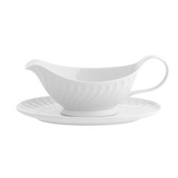 Sagres Porzellan Sauciere mit Untertasse, 22,6x13,8x17,1 cm