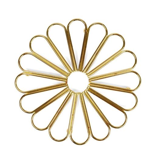 Dessous de plat en métal doré, Ø20x1,5cm