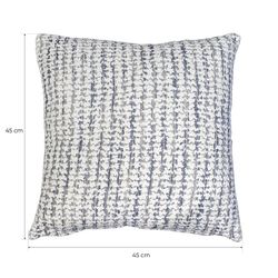 SALZBURG | Almofada estampada em azul acinzentado claro e cru 45 x 45 cm