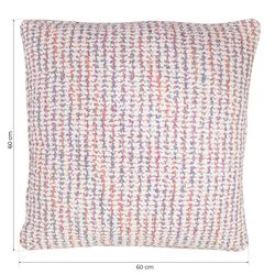 SALZBOURG | Housse de coussin imprimé écru, rose, rouge et gris 60 x 60 cm