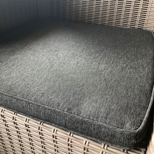 Conjunto de Jardim Chillvert em Resina SANTORINI 1 Sofá 2 Lugares + 2 Poltronas + 1 Mesa Bege com Almofada Cinza