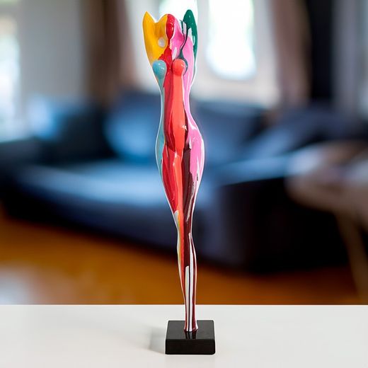 SCARLETT-Figurine féminine en polyrésine multicolore, 19x15x101 cm