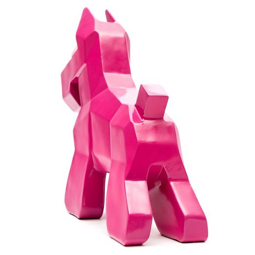 Roze polyresin schnauzer, 30x10x26 cm