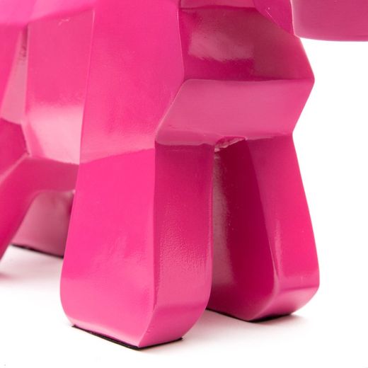 Roze polyresin schnauzer, 30x10x26 cm