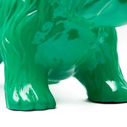 Schnauzer verde in poliresina, 38x18x31 cm