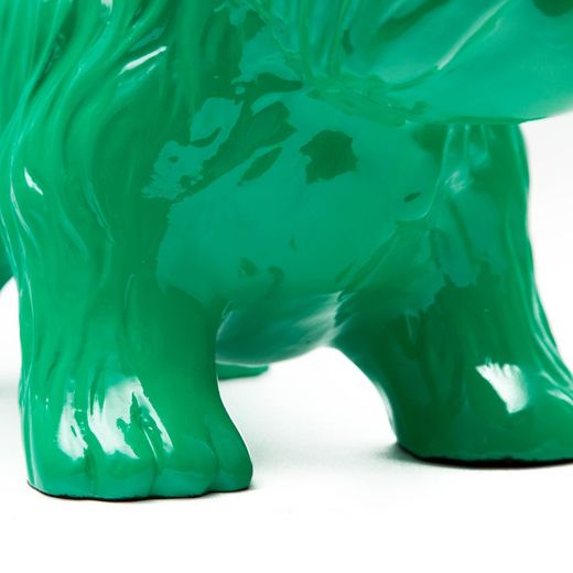 Groene polyresin schnauzer, 38x18x31 cm