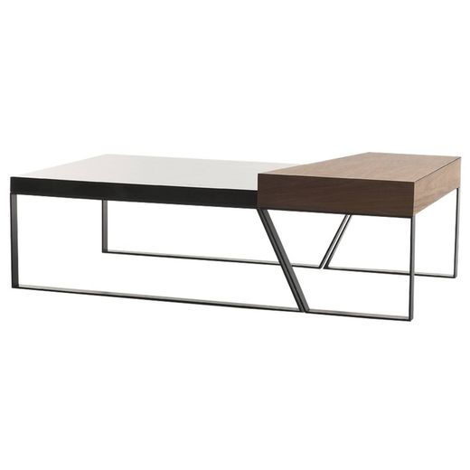 SCHÖNHEIT-Svart soffbord med dubbla höjder, 39,5 x 39,5 x 40 cm