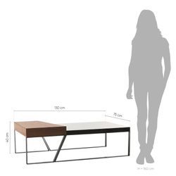 SCHÖNHEIT-Svart soffbord med dubbla höjder, 39,5 x 39,5 x 40 cm