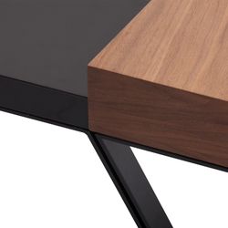 SCHÖNHEIT-Svart soffbord med dubbla höjder, 39,5 x 39,5 x 40 cm