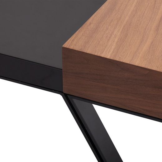 SCHÖNHEIT-Svart soffbord med dubbla höjder, 39,5 x 39,5 x 40 cm