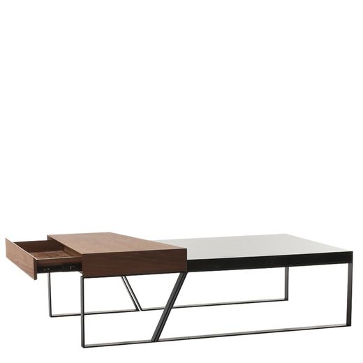 SCHÖNHEIT-Svart soffbord med dubbla höjder, 39,5 x 39,5 x 40 cm