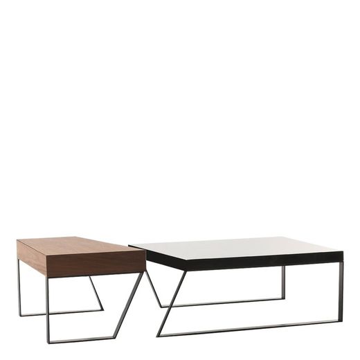 SCHÖNHEIT-Svart soffbord med dubbla höjder, 39,5 x 39,5 x 40 cm