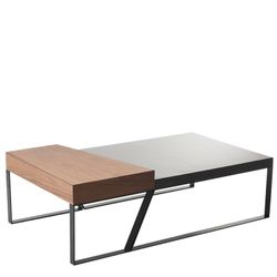 SCHÖNHEIT-Svart soffbord med dubbla höjder, 39,5 x 39,5 x 40 cm